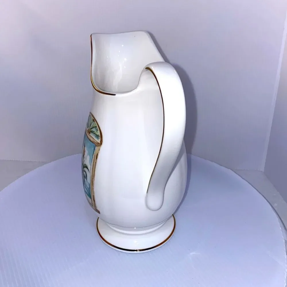 Lenox Vintage British Colonial Scenic Creamer Pitcher Tropical Window Scene EUC